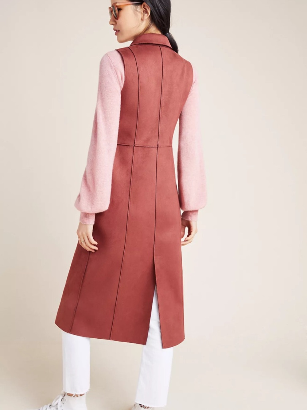 Anthropologie NWOT Tandy Longline Utility Vest Sleeveless Faux Suede Jacket - XS - Picture 3 of 9